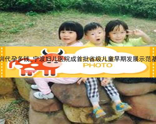 深圳代孕多钱_宁波妇儿医院成首批省级儿童早期发展示范基地