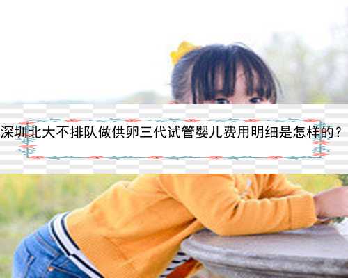 深圳北大不排队做供卵三代试管婴儿费用明细是怎样的？